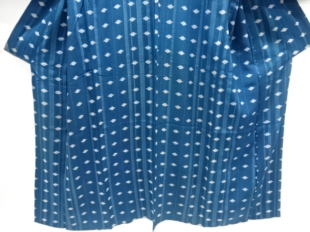  アンティーク　錦紗縞に抽象模様単衣着物